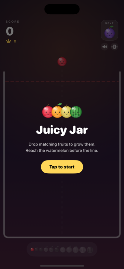 The Juicy Jar title screen